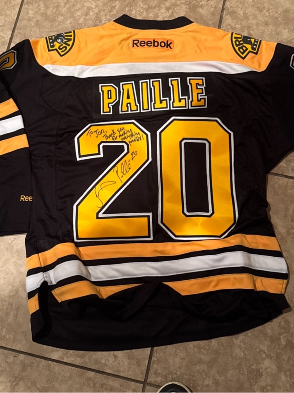 Reebok Black and Gold NHL Jersey with White Accents